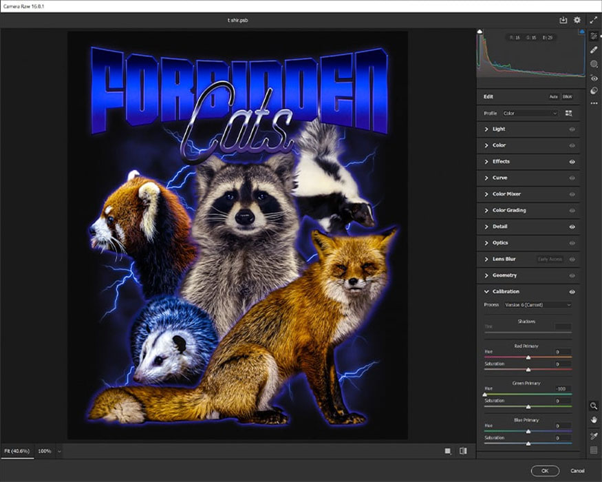 add texture in Effects and use Calibration