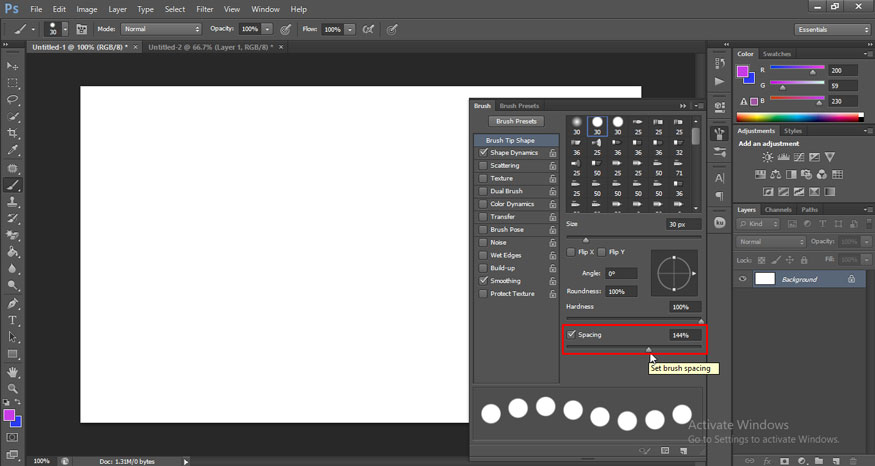 In the Brush Settings panel