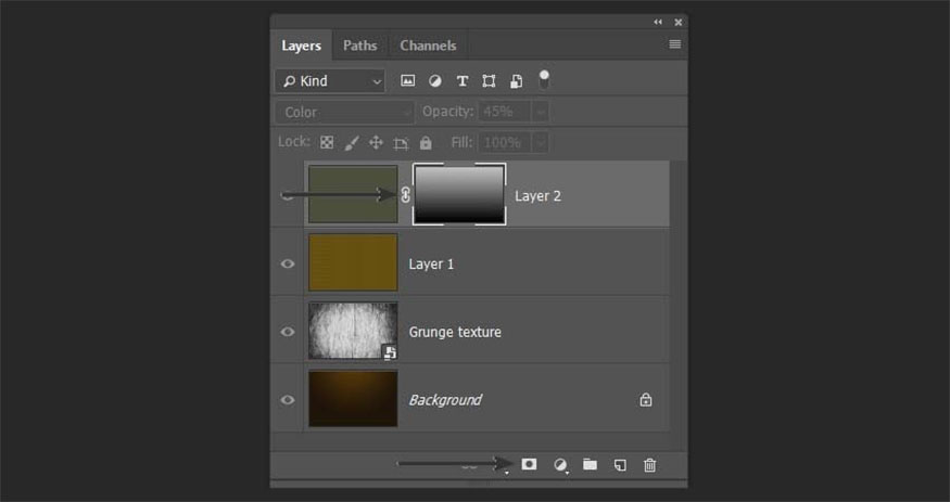 Add a mask with a gradient intended