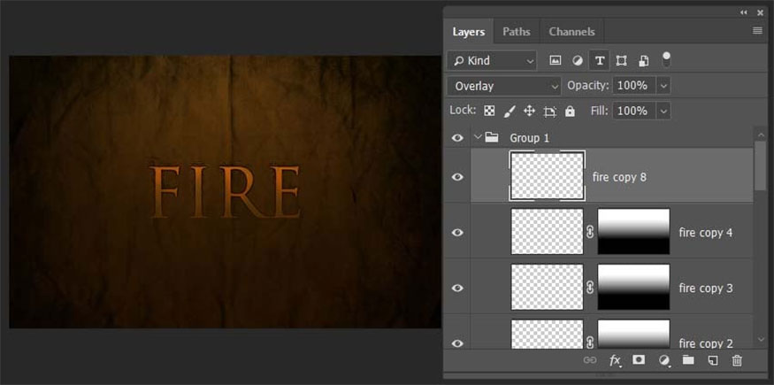 Set Blending Mode to Overlay.