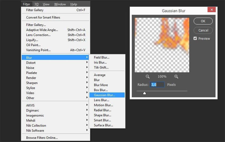 Create a copy of the flame layer