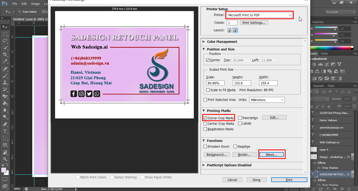 select Microsoft Print to PDF