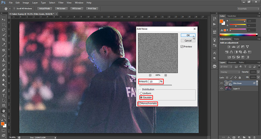 apply the following settings