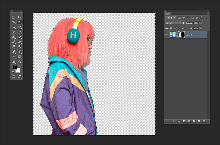 press Command-I on the keyboard to invert the mask