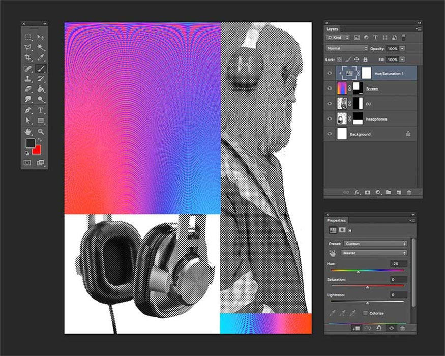 click Create a new fill or adjustment layer