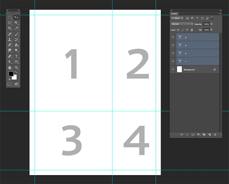 create a slightly off-center layout to create something surprising for this bitmap Photoshop poster.