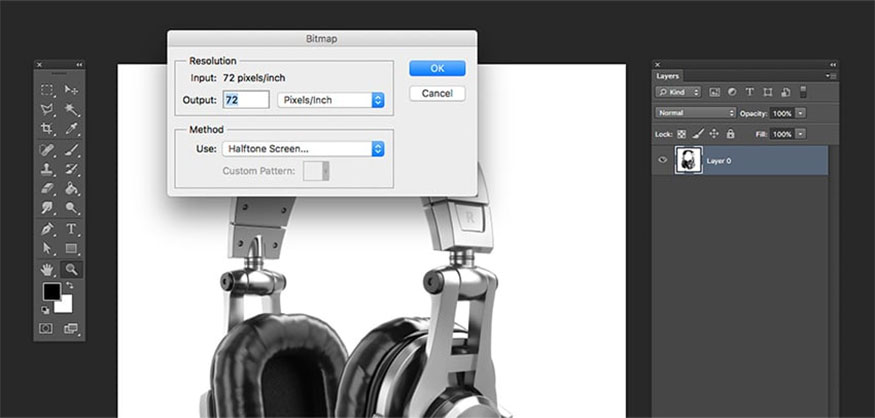 In the Bitmap options window