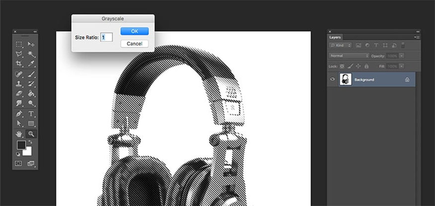 In the Grayscale options window