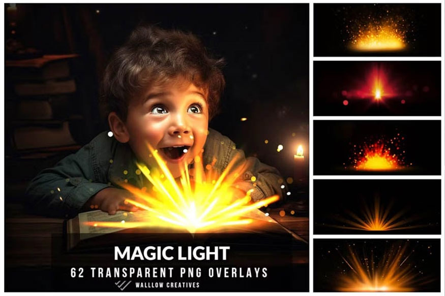 Magical book light overlay 