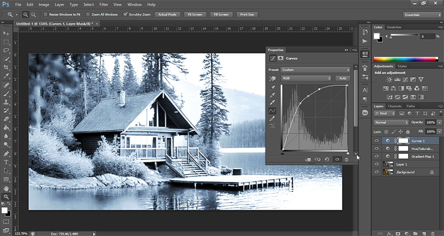 create the main effect so that your summer photos look most like winter