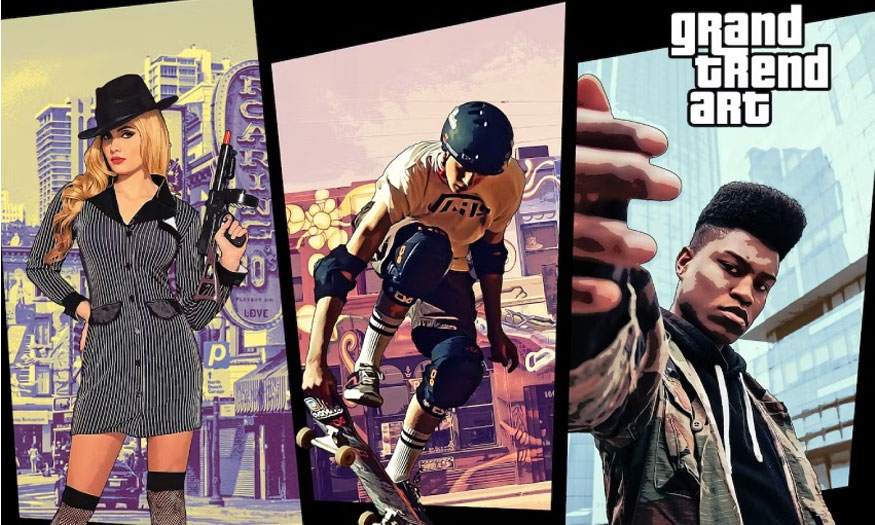 Grand Theft Auto VI action effect in Photoshop