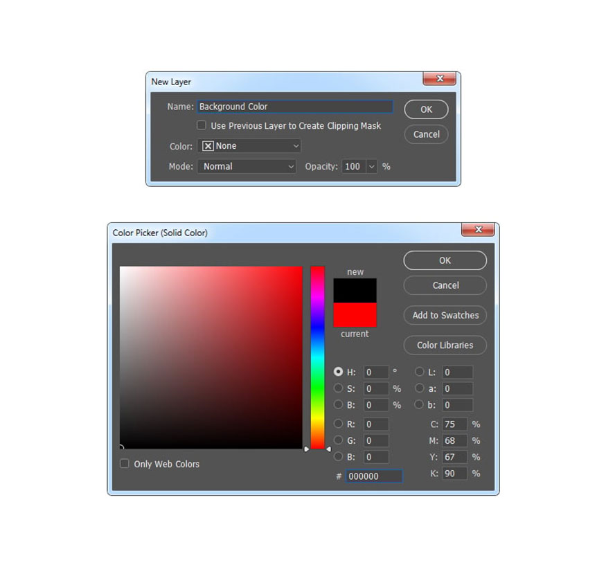 Solid Color to create a new color layer