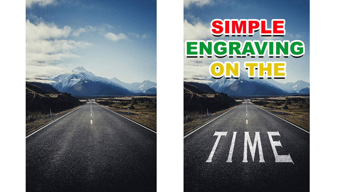 Simple Engraving On The Road With Photoshop